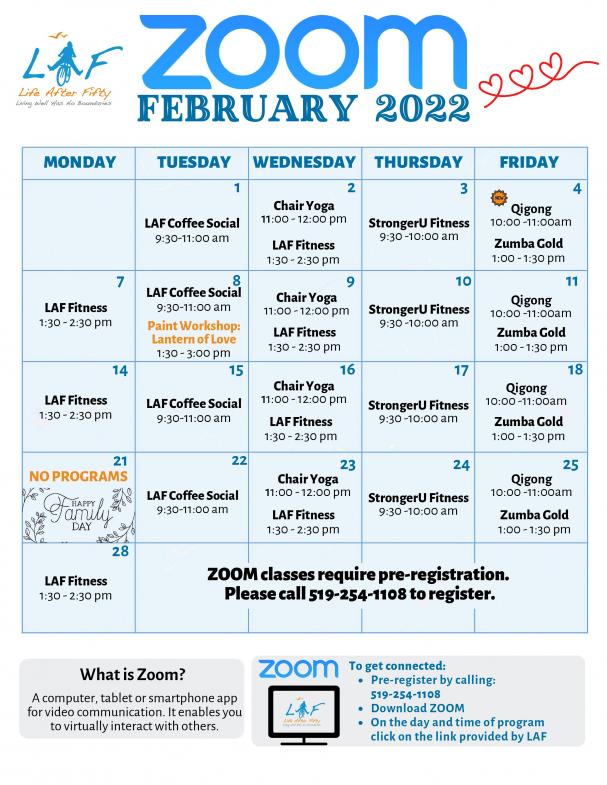 February Zoom Schedule